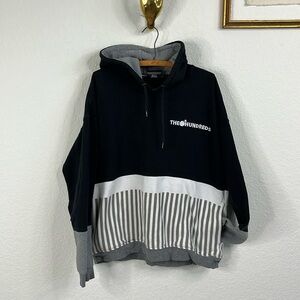 the hundreds stripe colorblock hoodie gray